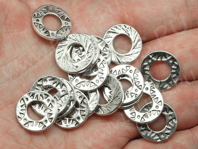 Шестерёнка 11 15,5*15,5*1,8мм античное серебро (литьё) (Steampunk)