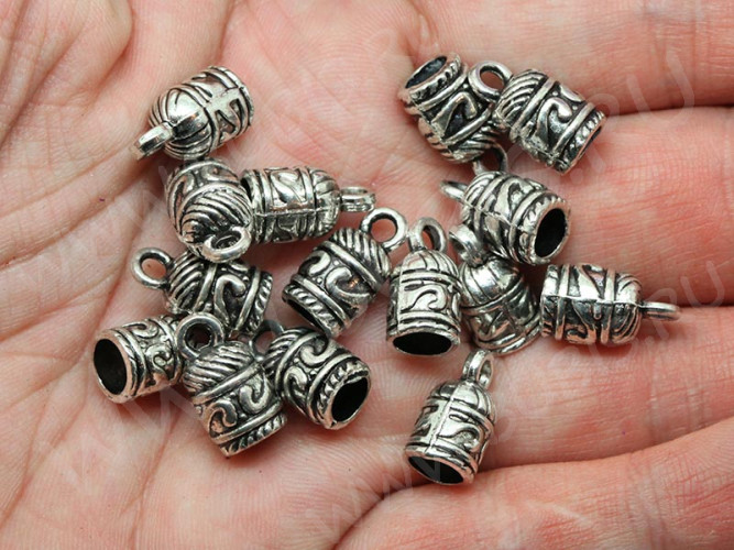 Концевик 031 13,5*7,5*7,5мм античное серебро (литьё)