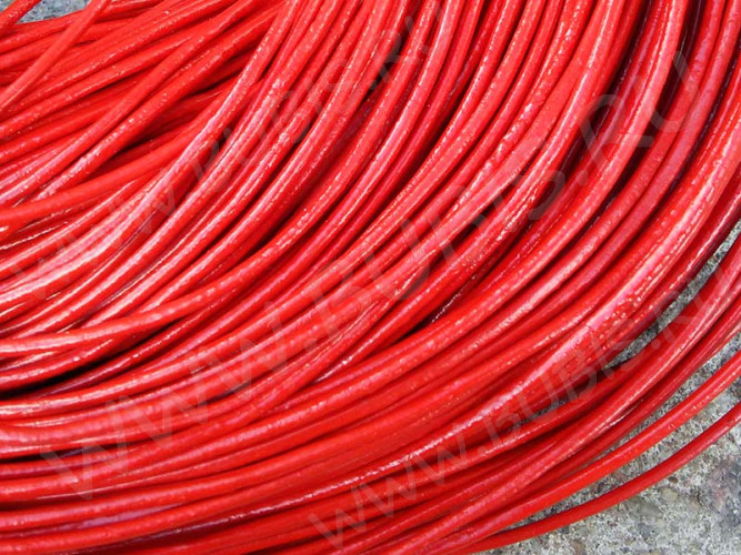 Шнур кожаный 02 воловья кожа 1,5мм круглый красный (1м)