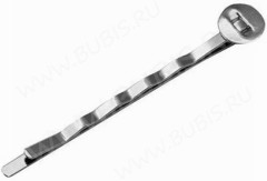 Основа (заготовка) для заколки №23 "невидимка" с платформой 8мм 51,5*8*5мм цвет платины (Iron)