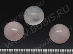 Кабошон каменный 033 Круг 12*12*5мм Розовый кварц (камни)