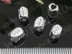 (СКИДКИ!!!) Бусина 021 Листики 7*5,5*5,5мм античное серебро (литьё) (10шт)