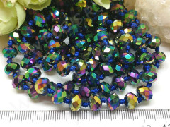 (ОПТ) Бусина Абакус кристалл гранёный 8*8*5,5мм бензиновый непрозрачный (имитация Сваровски) (НИТЬ)