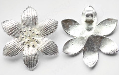 Подвеска Цветочек 26 3D огромный 47*42*5мм серебристый (сплав)