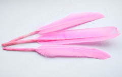 Перо №05 гусиное 13-16см яр.розовое (перья)