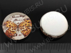 Кабошон стеклянный 33 Круглый 18*18*5мм рисунок 05 (стекло)