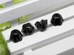 Бусина акрил Цветочек 01 чашечка 9,5*9,5*6,5мм чёрный непрозрачный (акрил) (10шт.)