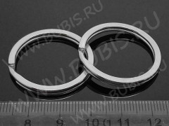 Карабин для брелка 25 Кольцо для ключей 30*30*2,8мм цвет платины (Хирургическая сталь)