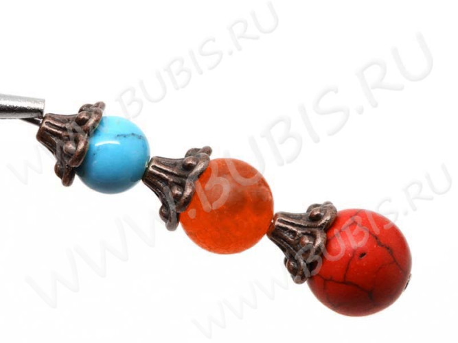 (СКИДКИ!!!) 081 Шапочка-чашечка Цветок 9,5*9*5,5мм античная медь (литьё) (10шт.)