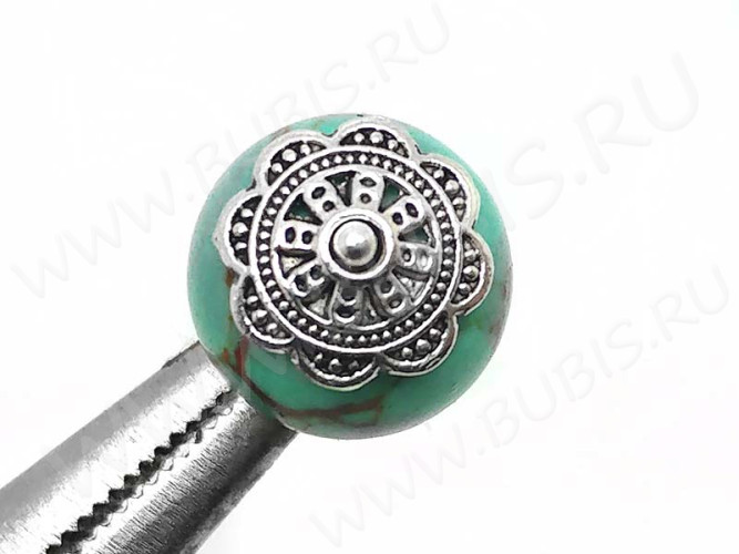 236 Шапочка ажурная 10*9,5*2,3мм античное серебро (литьё) (10шт.)