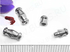 Замочек винтовой 10 без петелек с огранкой 11*4,8*4,8мм цвет платины (Brass)
