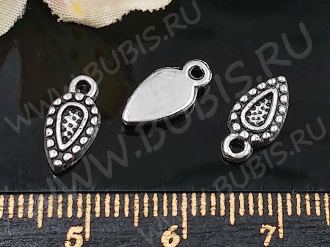 (СКИДКИ!!!) Подвеска Капля 04 перевернутая 11,5*5,6*1,8мм античное серебро (литьё) (10шт.)