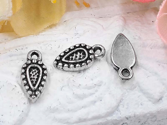 (СКИДКИ!!!) Подвеска Капля 04 перевернутая 11,5*5,6*1,8мм античное серебро (литьё) (10шт.)