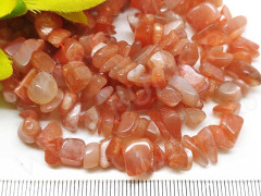 Крошка (галтовка) каменная 132 5-12мм Солнечный камень (Олигоклаз) натуральный (камни LUX) (нить 40см)