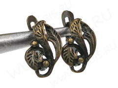Швензы с английским замком №81 Листики 17*11*10мм античная бронза (Brass) (1 пара)