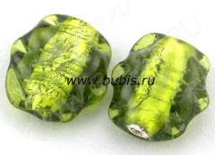 105 Лепёшка 20*18*8мм т.салатовая (венецианское стекло)