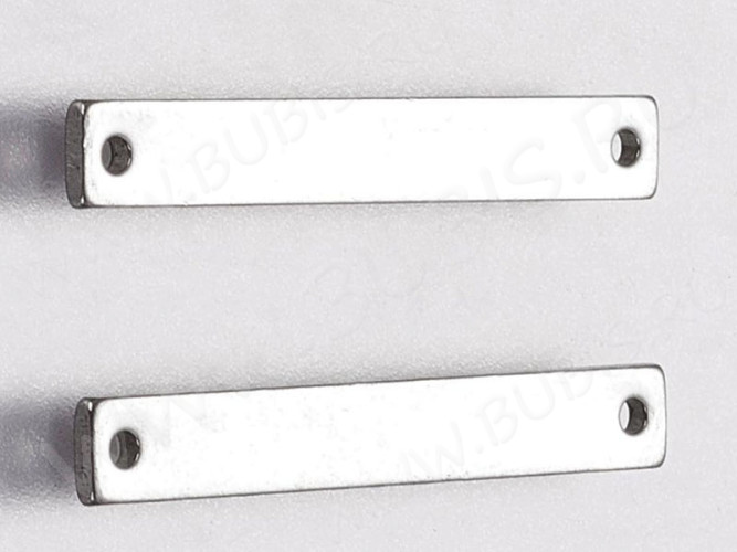 328 Коннектор Прямоугольник вставка для браслетов Жетон 25*3,4*1мм цвет платины (Хирургическая Сталь)