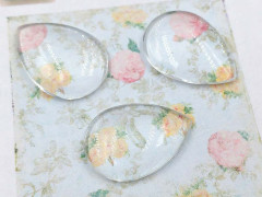 Кабошон стеклянный 25 Капля 25*18*5,5мм прозрачный (стекло)