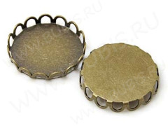 Подвеска-сеттинг Круг 07 коннектор (сеттинг 18мм) 19*19*3мм античная бронза (Brass)