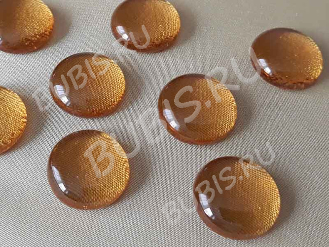 Кабошон Фьюзинг 205 Круглый 20мм Оранжевый прозрачный