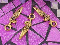 (СКИДКИ!!!) Подвеска Зонтик 01 двусторонняя 25,5*7*3мм античное золото (литьё) (10шт.)