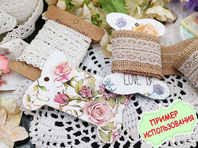 Катушка 04 ретро плоская Happy time 100*78*0,9мм св.коричневая (крафт картон) (упаковка и хранение)