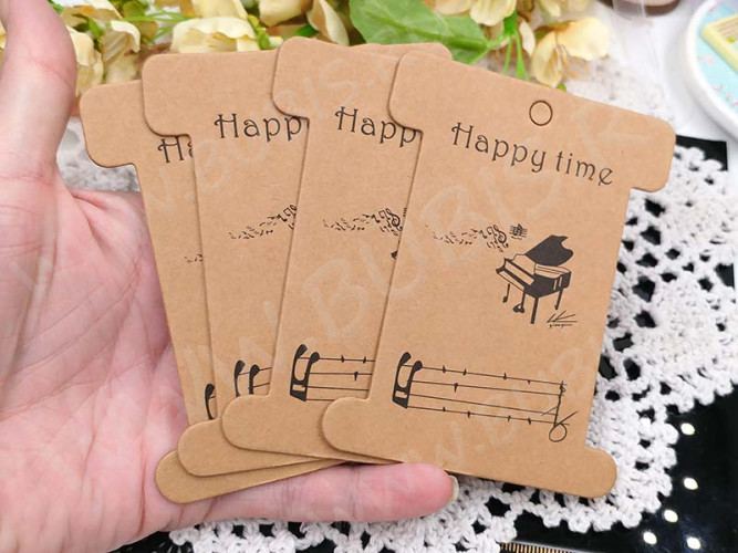 Катушка 04 ретро плоская Happy time 100*78*0,9мм св.коричневая (крафт картон) (упаковка и хранение)