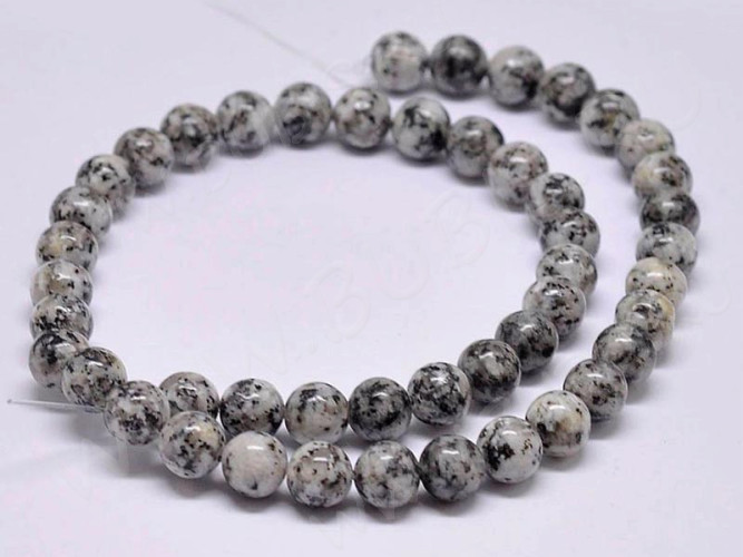 (ОПТ) Бусина округлая 6мм Яшма Кунжутная (камни) (НИТЬ)