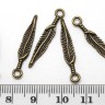 Купить (СКИДКИ!!!) Подвеска Пёрышко 04 3D 29*5*1,5мм античная бронза (литьё) (10шт.) с доставкой по России