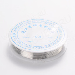Проволока медная 12 толщина 0,4мм цвет платины (Copper) (ок.15м)