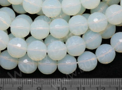 (ОПТ) Бусина округлая ГРАНЁНАЯ 12мм Опалит синт. (лунный камень) (камни) (НИТЬ)