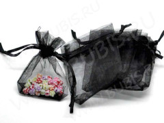 Мешочек органза 19 120*90мм чёрный без рисунка (упаковка для украшений) (10шт)