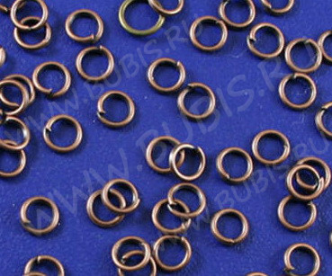 (ОПТ) Колечки обычные 4*0,7мм античная медь (Iron) (100г)