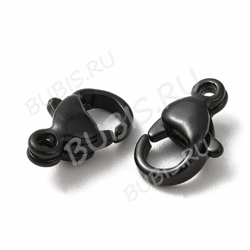Замочек карабин №113 10,5*6,5*3,5мм чёрный (Хирургическая сталь) 