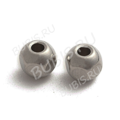 Бусина 220 Рондель гранёная 4*3,5*3,5мм цвет платины (Хирургическая сталь) 