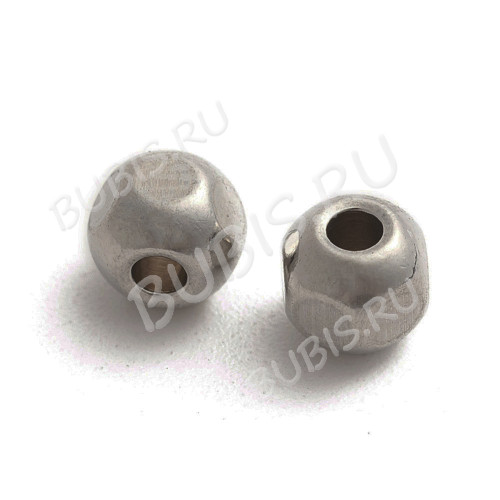 Бусина 220 Рондель гранёная 4*3,5*3,5мм цвет платины (Хирургическая сталь) 
