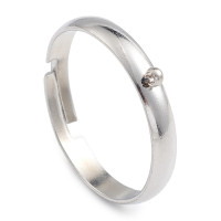 Основа (заготовка) для кольца 179 с петелькой колечком цвет платины (Хирургическая Сталь)