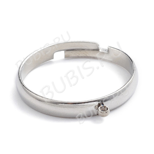 Основа (заготовка) для кольца 179 с петелькой колечком цвет платины (Хирургическая Сталь)