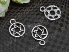 Подвеска Гексаграмма 03 Звезда Давида 15*0,5*1,7мм античное серебро (литьё)