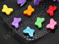 Бусина Бабочка 14 LOVE 14,5*10,5*6мм микс яркий непрозрачный (акрил) (10шт.)