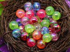 Бусина округлая 54 Шар 8мм МИКС ярких цветов с АВ прозрачных (акрил) (10шт.)