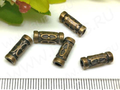Бусина 105 Трубочка 13*5*5мм античная бронза (литьё)