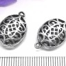 Купить Подвеска Овал 12 3D ажурный 17,5*12*7мм античное серебро (Корея) (Brass) с доставкой по России