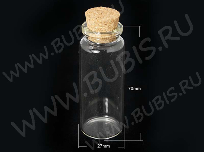 Бутылочка 71 с пробкой 33мл 82*27*27мм прозрачная (стекло)