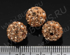 (СКИДКИ!!!) Бусина Шамбала 05 10мм кремовая (керамика и стекло) (5ШТ.)