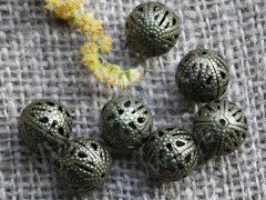 (СКИДКИ!!!) Бусина ажурная 01 &quot;Шарик&quot; 8мм античная бронза (Iron) (10шт.)