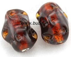 106 Бочонок выпуклый 20*15*14мм коньячный (венецианское стекло)