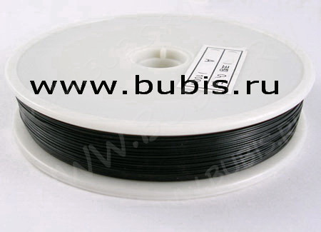 (СКИДКИ!!!) Ювелирный тросик 038-50 Ланка Струна 0,38мм чёрный (катушка ок. 50м)