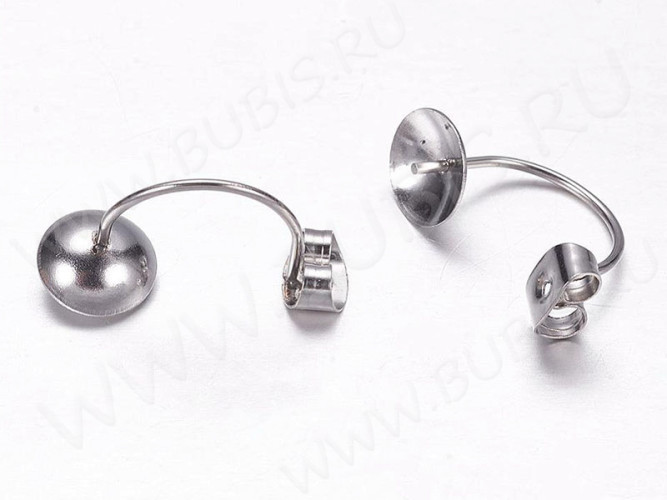 Зажимы для пуссет(гвоздиков) и швенз №11 с дополнительными элементами 20*11*8мм цвет платины (Хирургическая сталь)(1 пара)