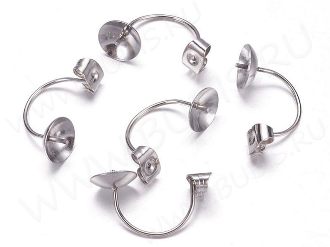 Зажимы для пуссет(гвоздиков) и швенз №11 с дополнительными элементами 20*11*8мм цвет платины (Хирургическая сталь)(1 пара)